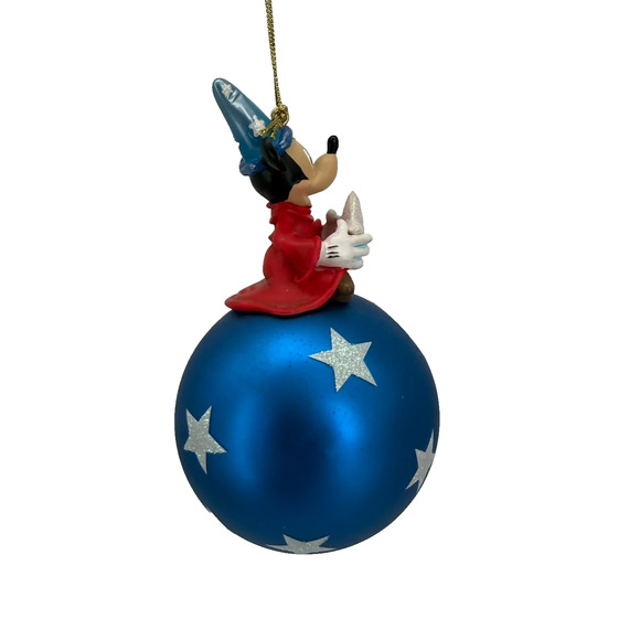 Disney Sorcerer Mickey on Blue Moon & Stars Ornament – Christmas Decoration - Picture 5 of 10